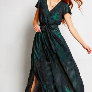Modcloth Green Shimmer Formal Dress
